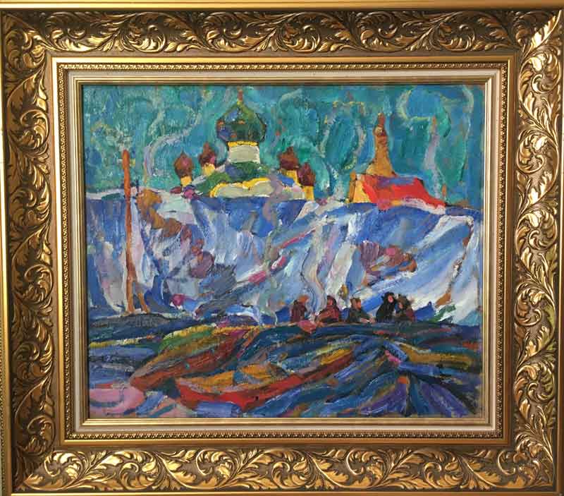 "На берегу Трубежа"43х51, к/м, 1985